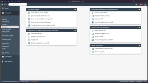 Panel wydań magazynowych z sekcjami zleceń, wydań, rozchodów i operacji dodatkowych