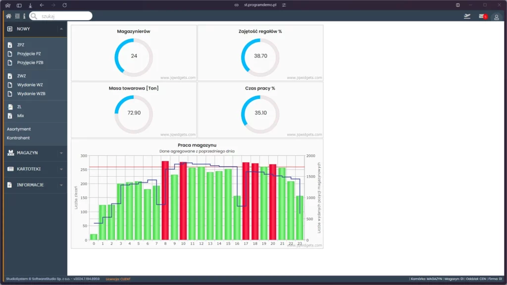 Program magazynowy Studio WMS.net to zaawansowane narzędzie do zarządzania magazynem, które zapewnia szerokie możliwości monitorowania i optymalizacji procesów logistycznych.
