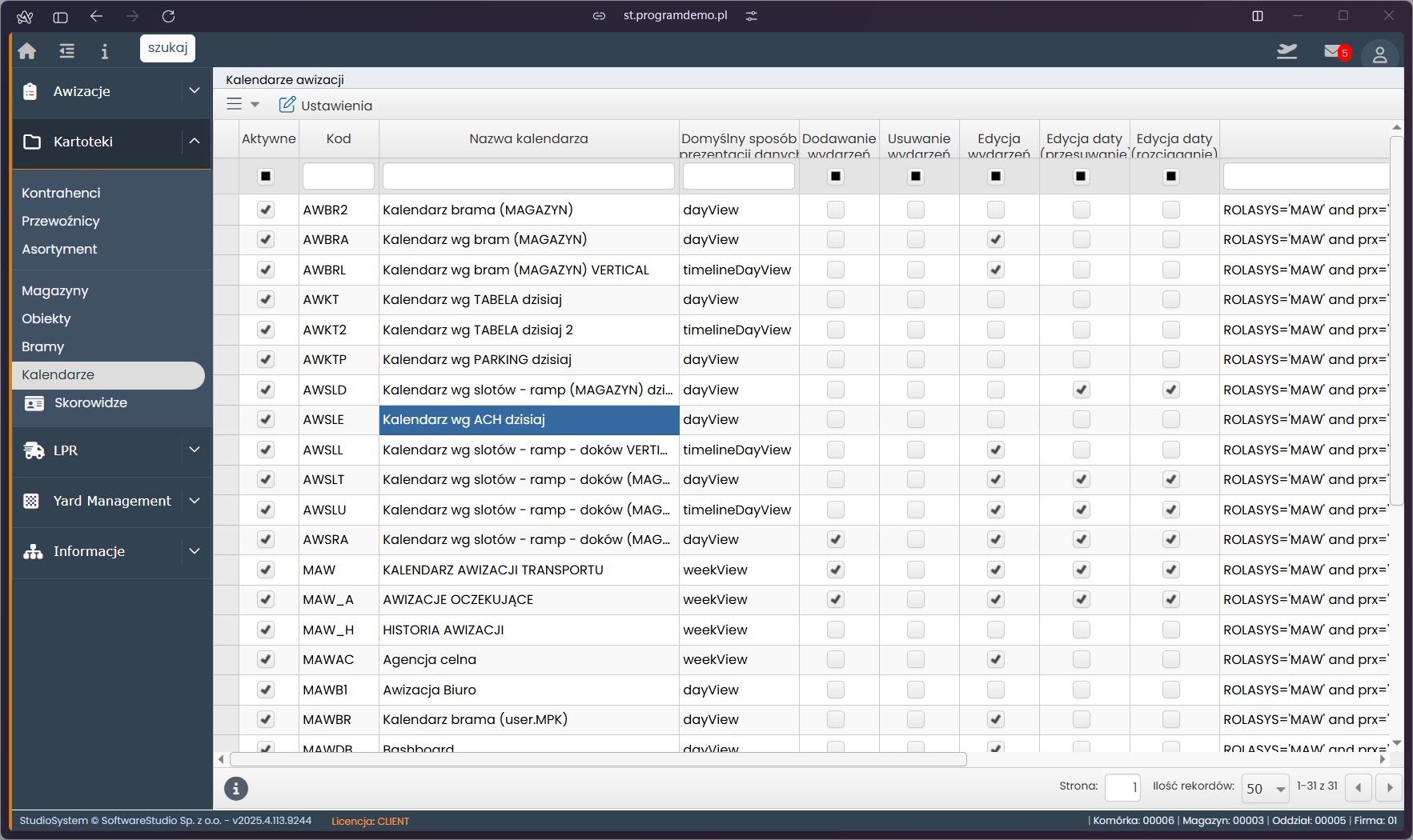 Awizacja dostaw aplikacja