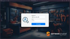 Ekran logowania do systemu narzędziowni z polami użytkownika i hasła