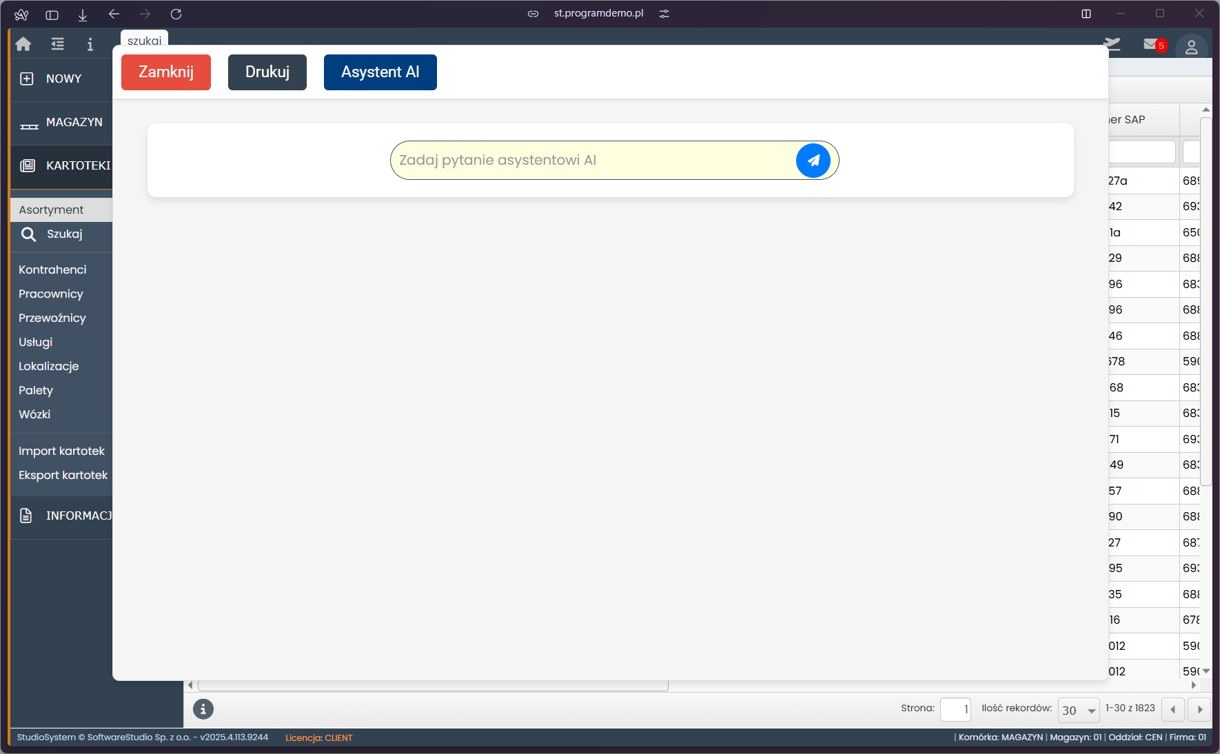 Asystent AI w magazynie