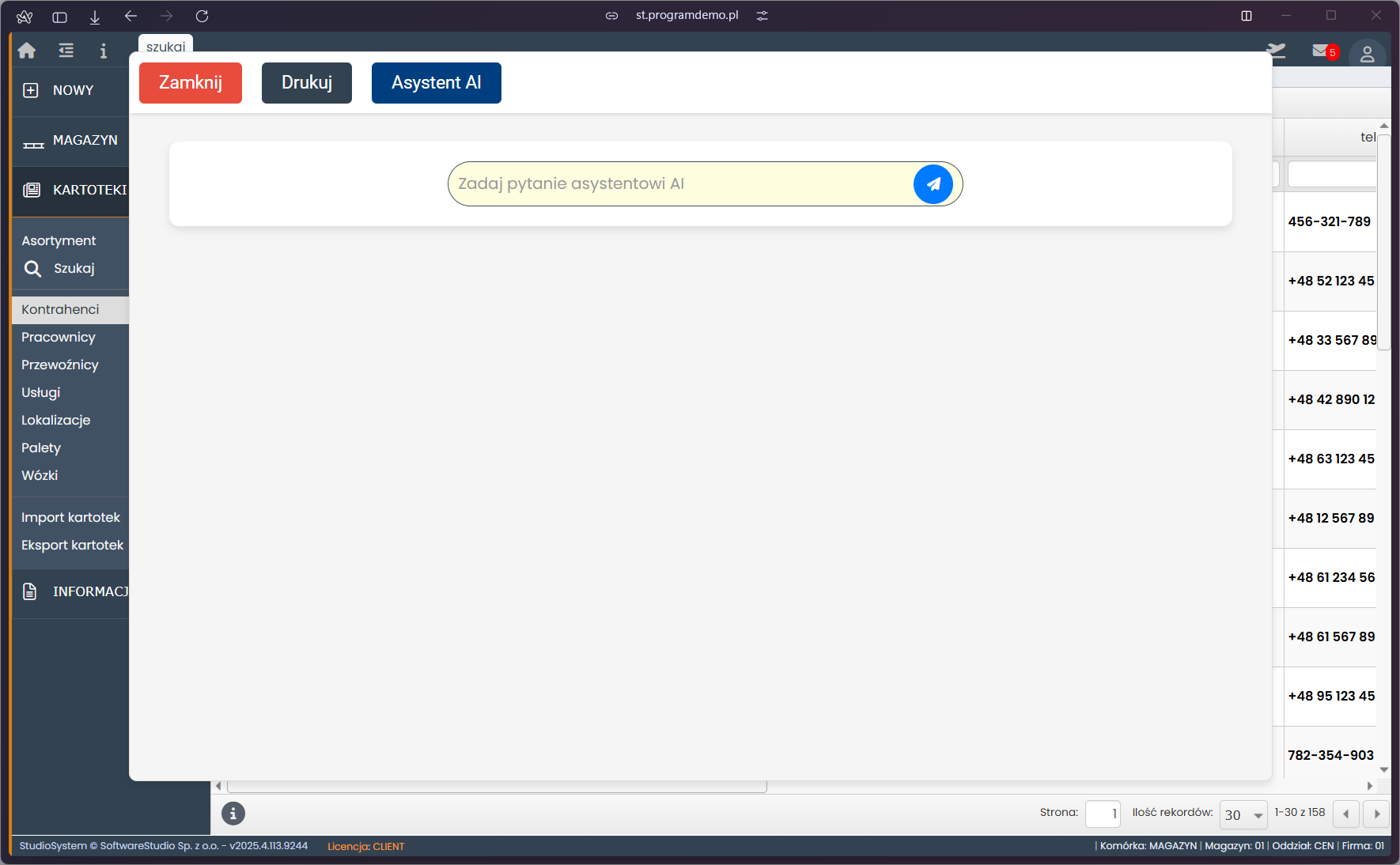 SoftwareStudio wprowadza asystenta AI do systemu Studio WMS.net, rewolucjonizując zarządzanie magazynem