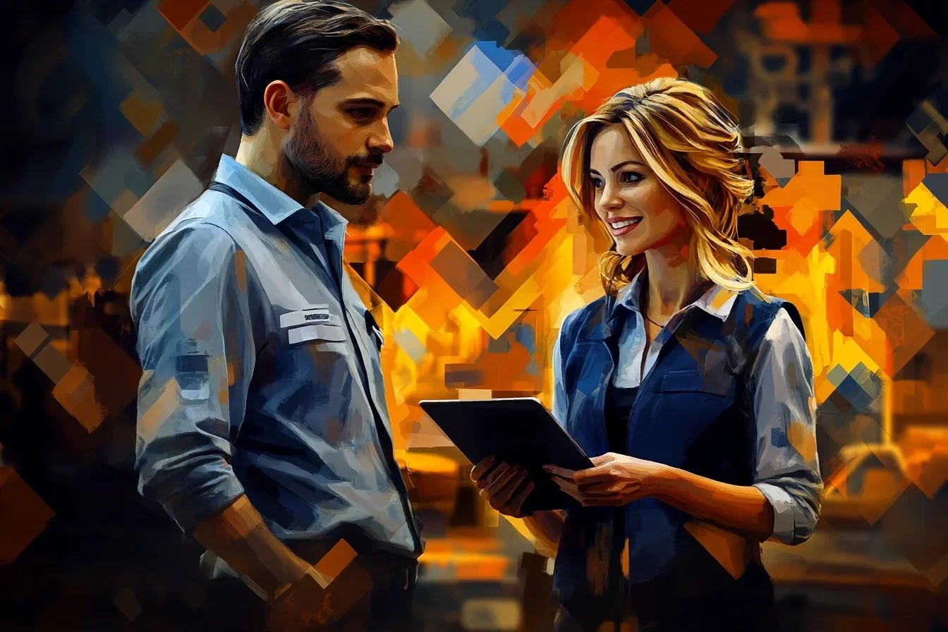 Pracownicy biurowi analizujący zgłoszenie reklamacyjne na tablecie w systemie Studio RMA.net.