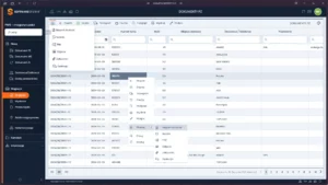 Tabela z listą dokumentów PZ w systemie Studio PWS do ewidencji palet i opakowań zwrotnych.